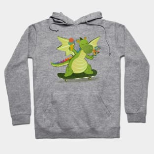 Funny dragon skateboarding Hoodie